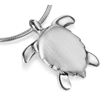 Silver Turtle Pendant on Snake Chain Necklace