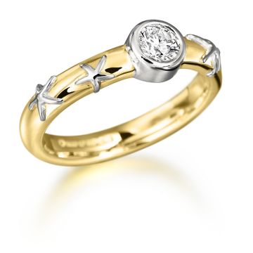 18ct Gold Starfish Diamond Ring